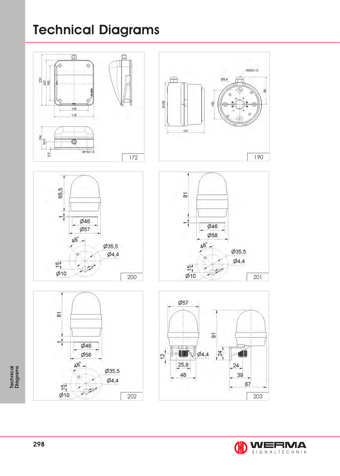 Werma 172, 190, 200, 201, 202 Technical Diagrams