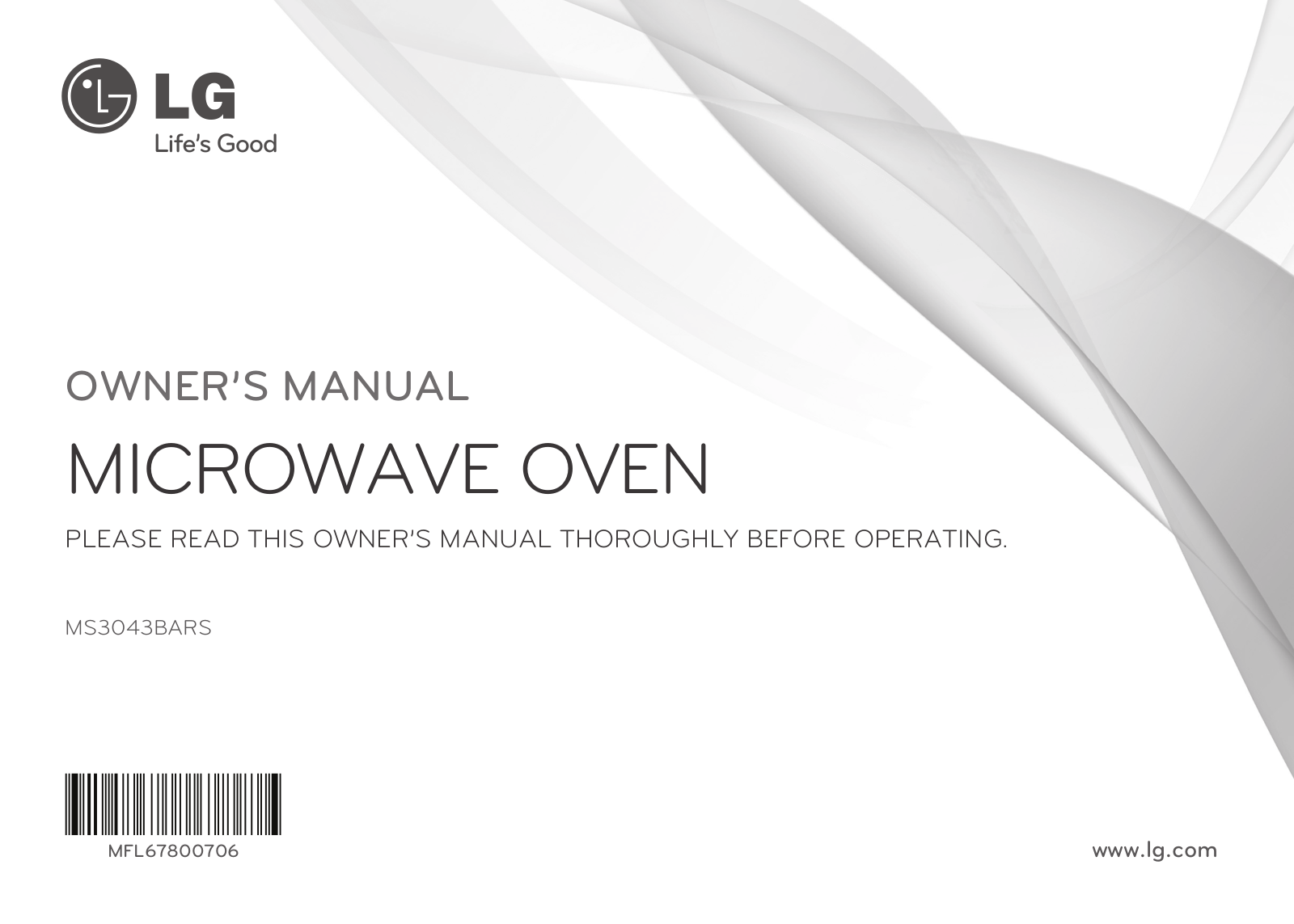 LG MS3043BARS Owner's Manual