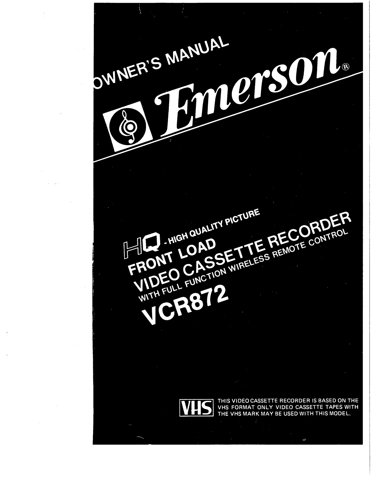 EMERSON VCR872 User Manual