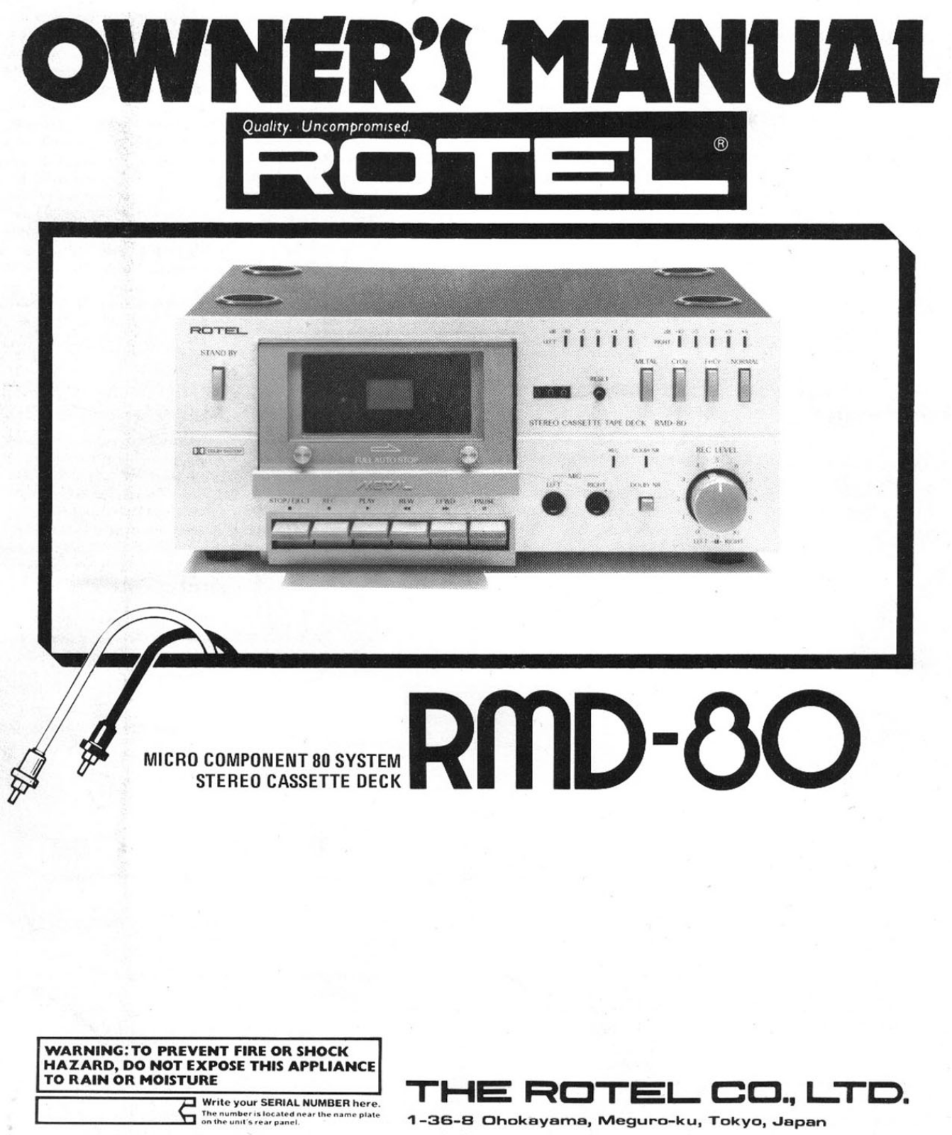 Rotel RMD-80 Owners manual