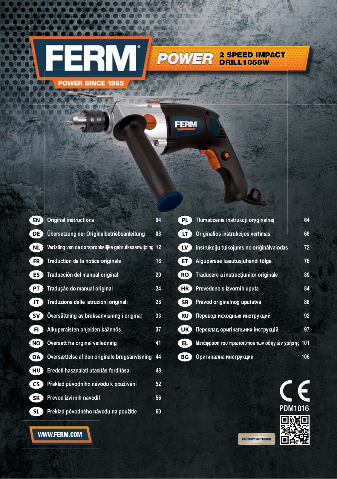 FERM PDM1016 User Manual