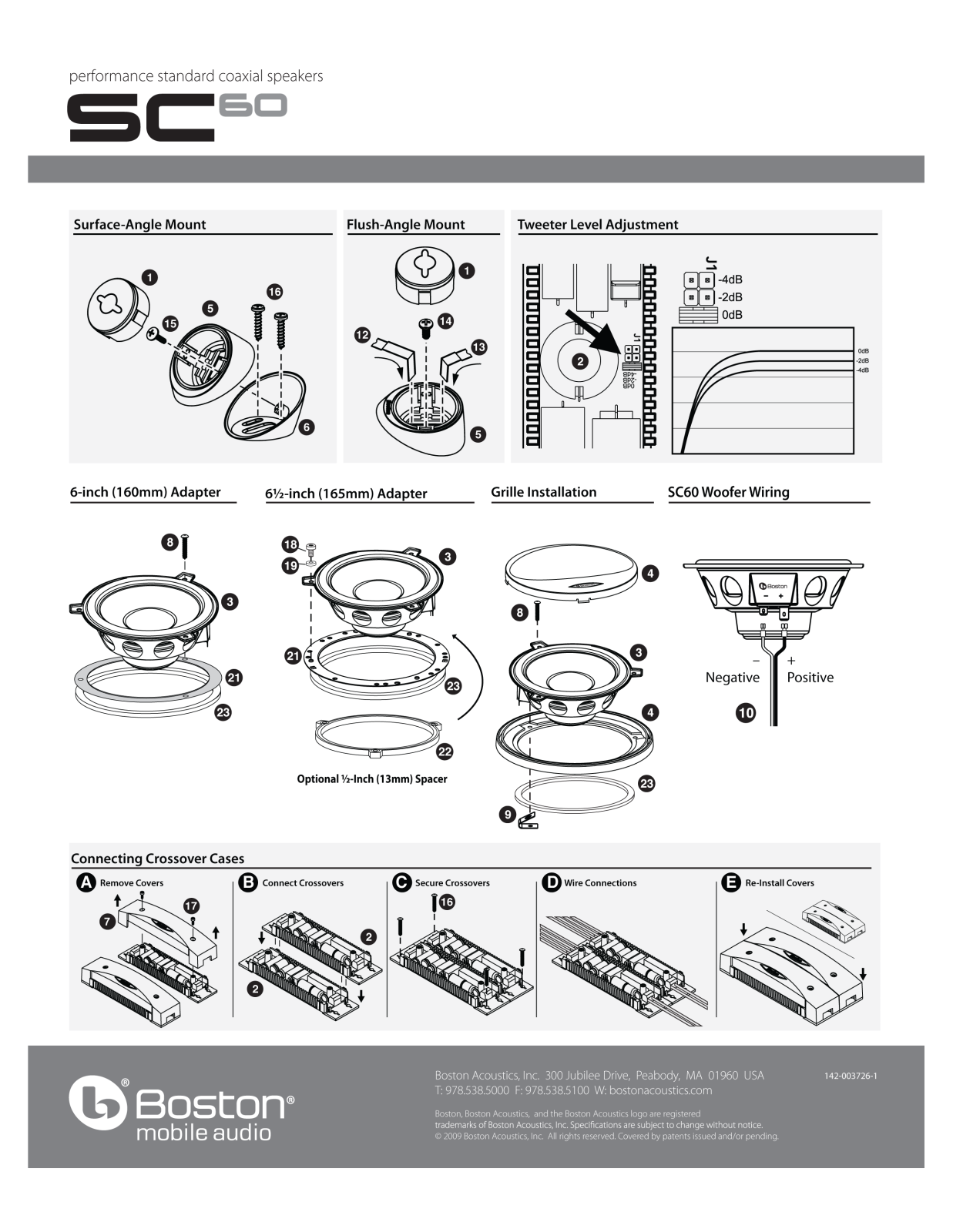 Boston Acoustics SC 60 User Manual