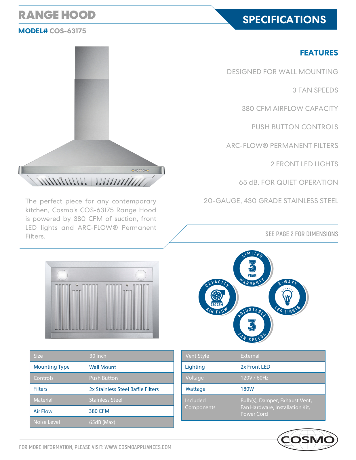 Cosmo CSMO1122 Specifications - ManualMachine.com