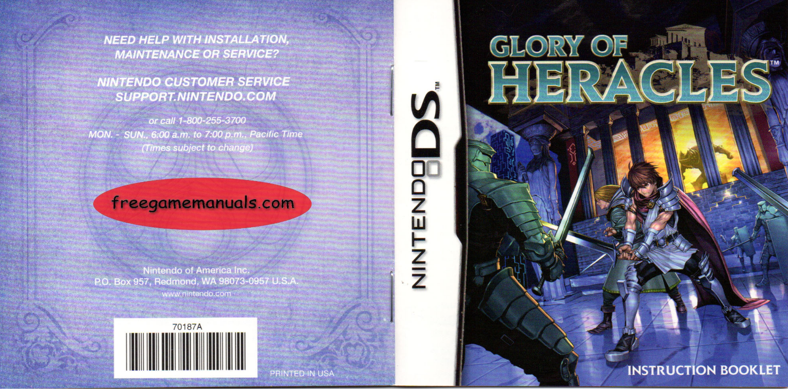 Nintendo Glory of Heracles 45496740726 User Manual