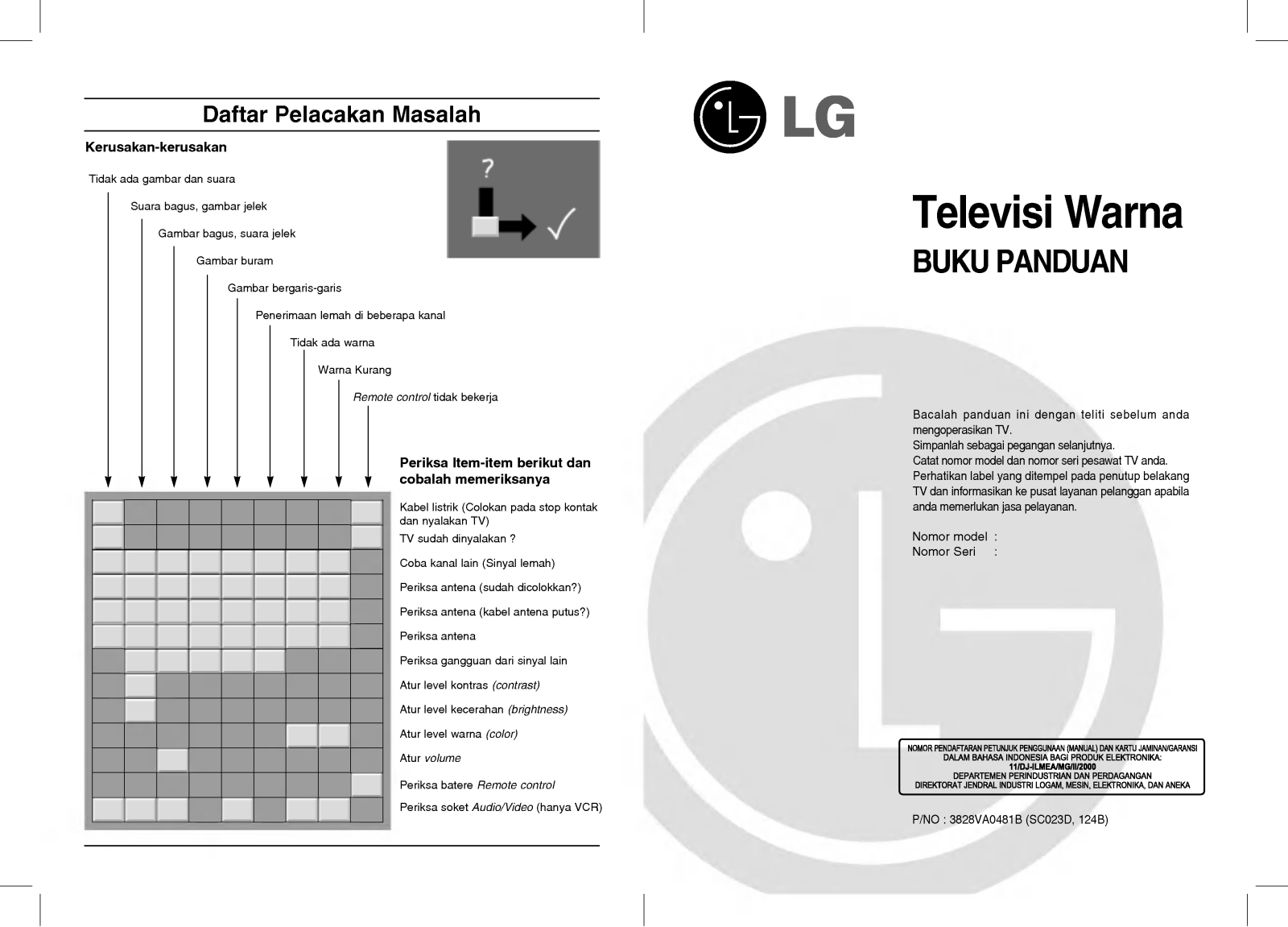 LG RD-21FB30V Manual book