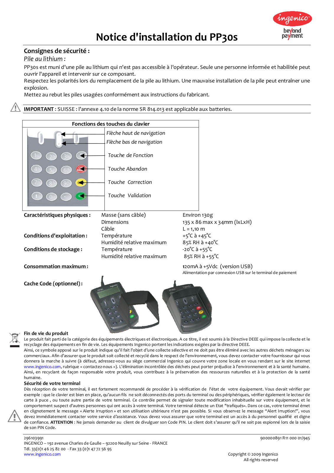 INGENICO PP30S User Manual