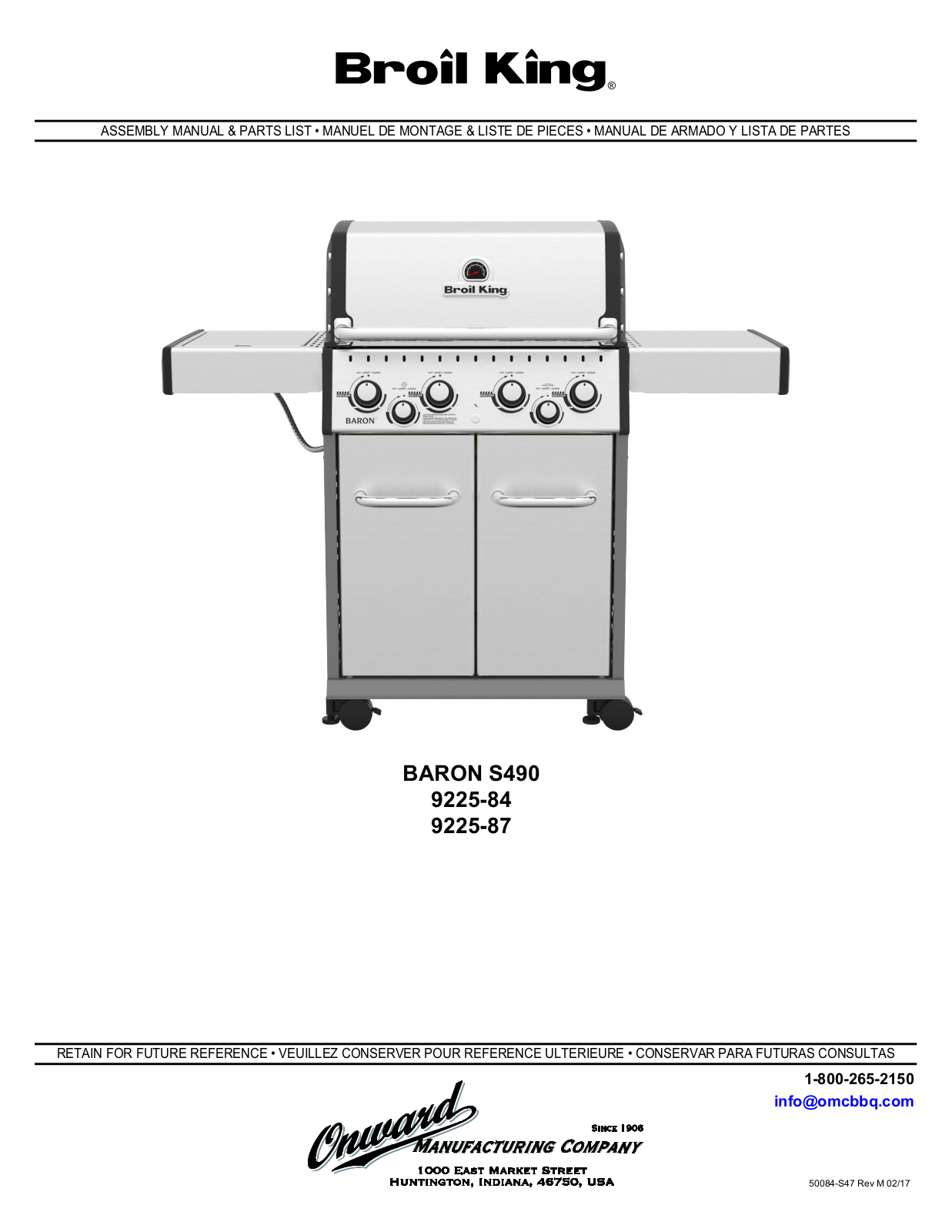 Broil King Baron S490 Service Manual