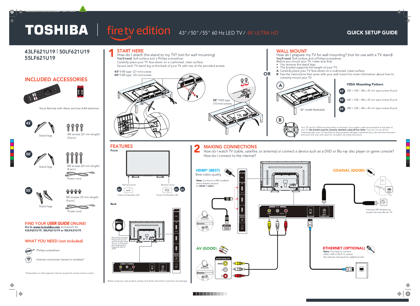 Toshiba 55LF621U19, 50LF621U19, 43LF621U19 User Manual