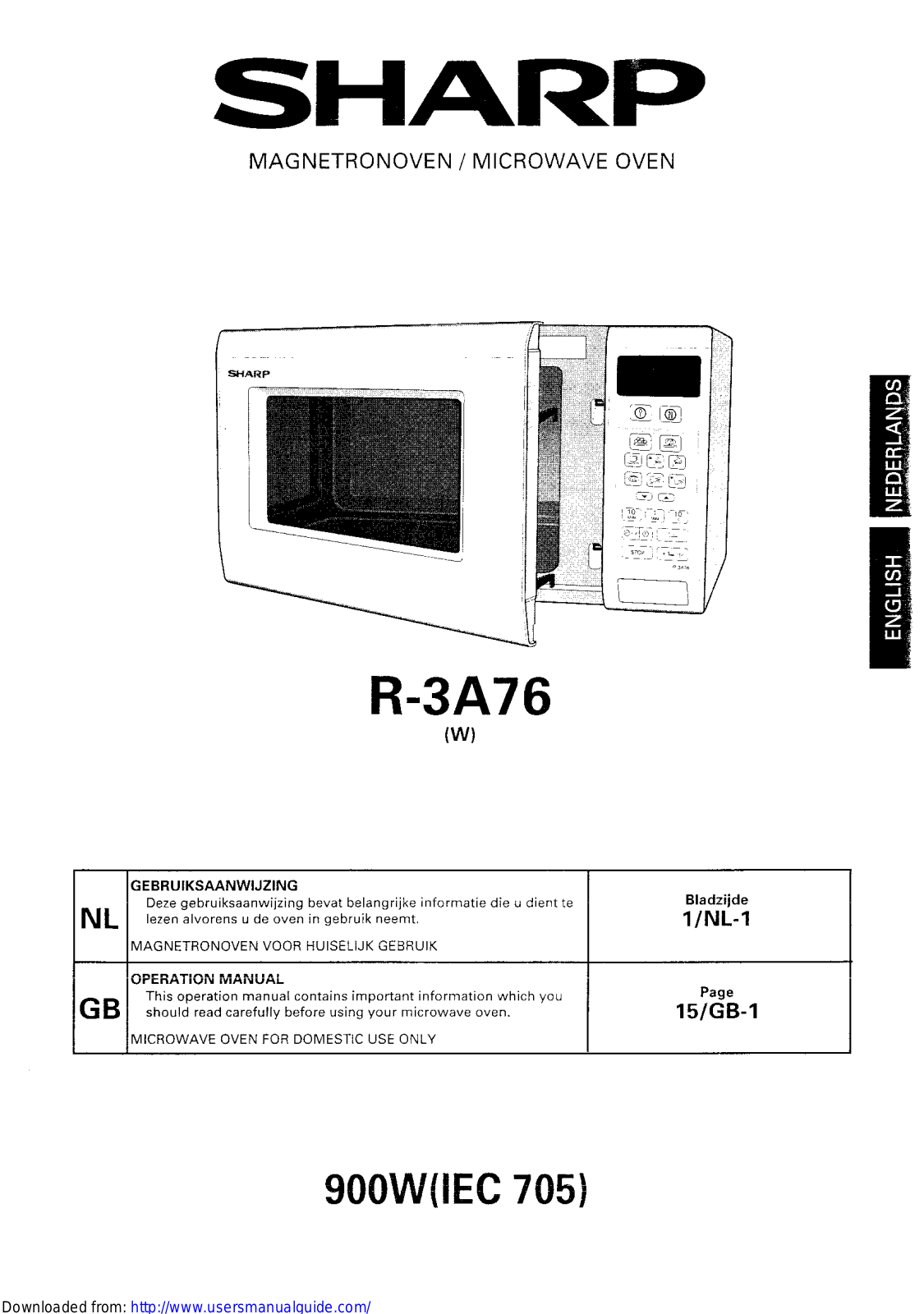 SHARP R-3A76 User Manual