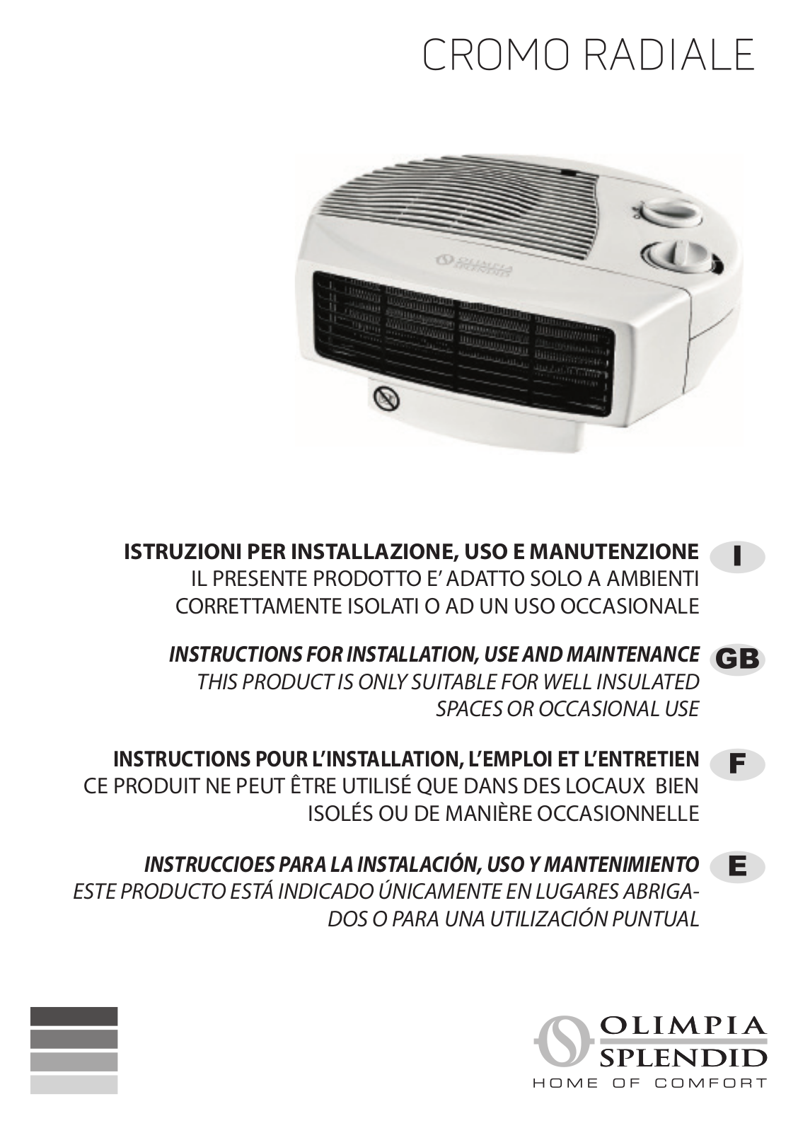 Olimpia splendid Cromo radiale Maintenance Manual