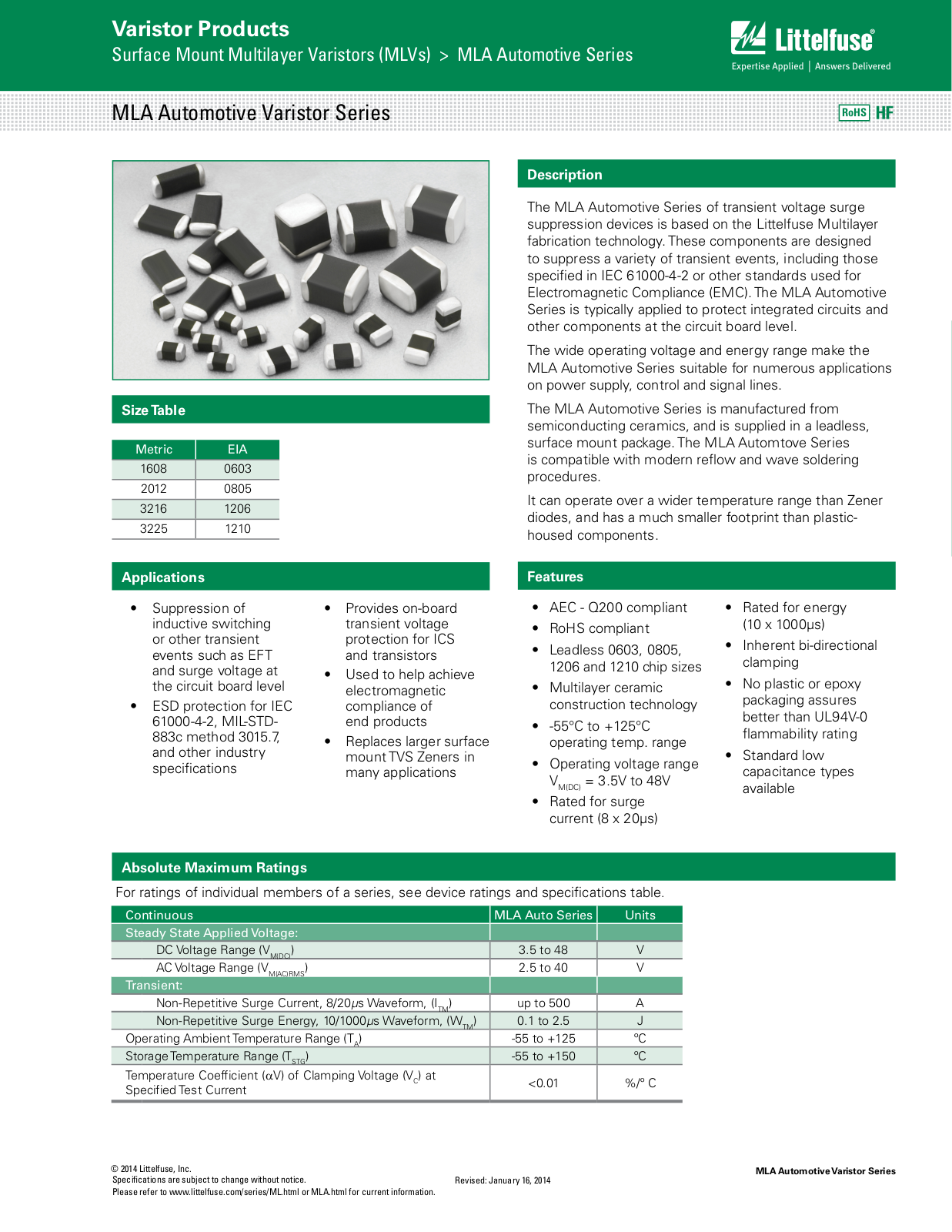 Littelfuse MLA Automotive User Manual