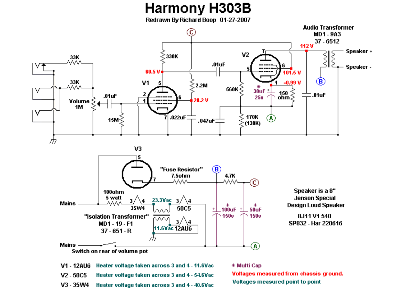 Harmony h303b schematic