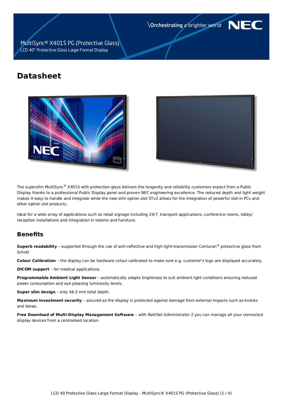 NEC X401S PG User Manual