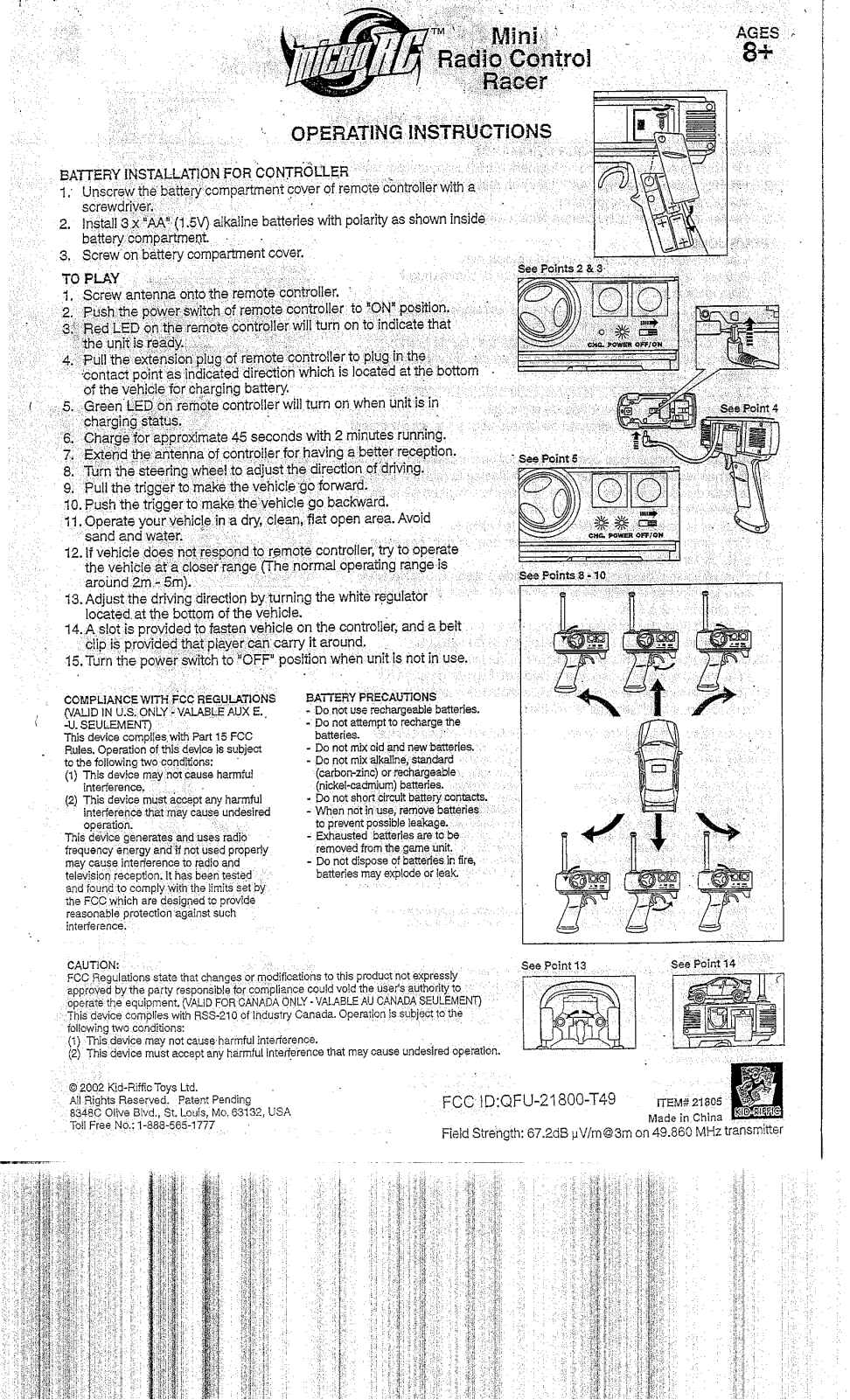 Kid Riffic Toys 21800 T49 User Manual