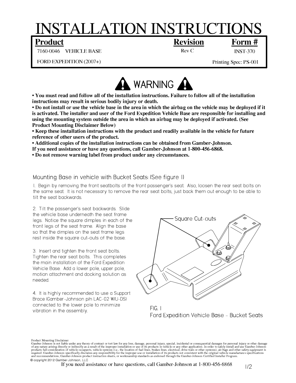 Gamber Johnson 71600046 User Manual