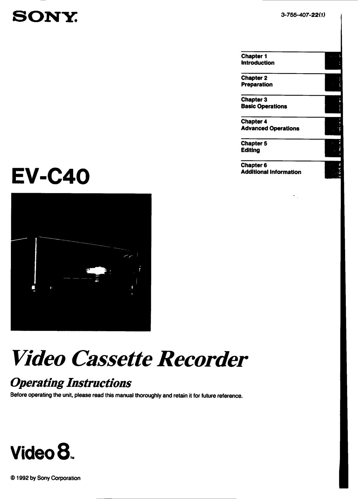 Sony EV-C40 User Manual
