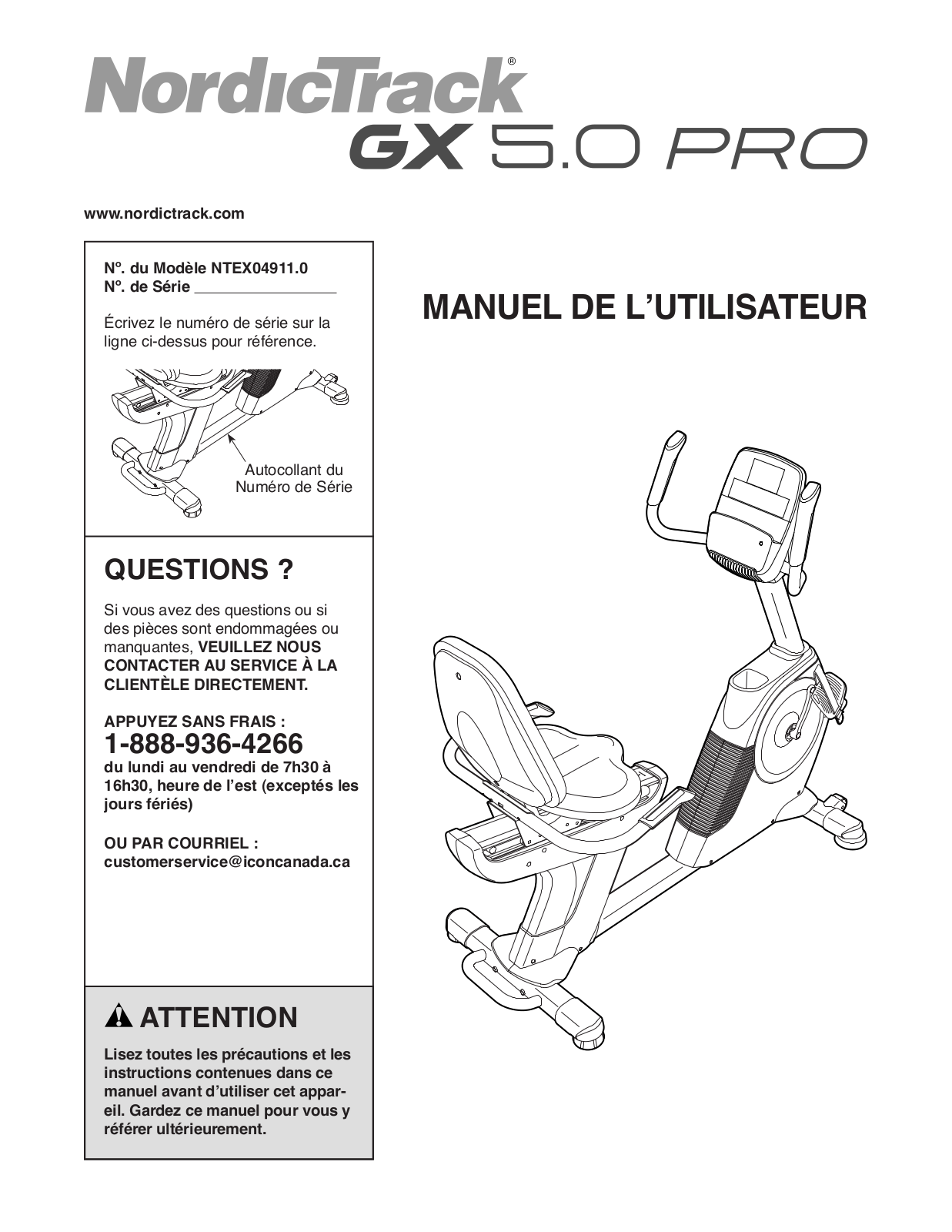 NordicTrack NTEX049110 Owner's Manual