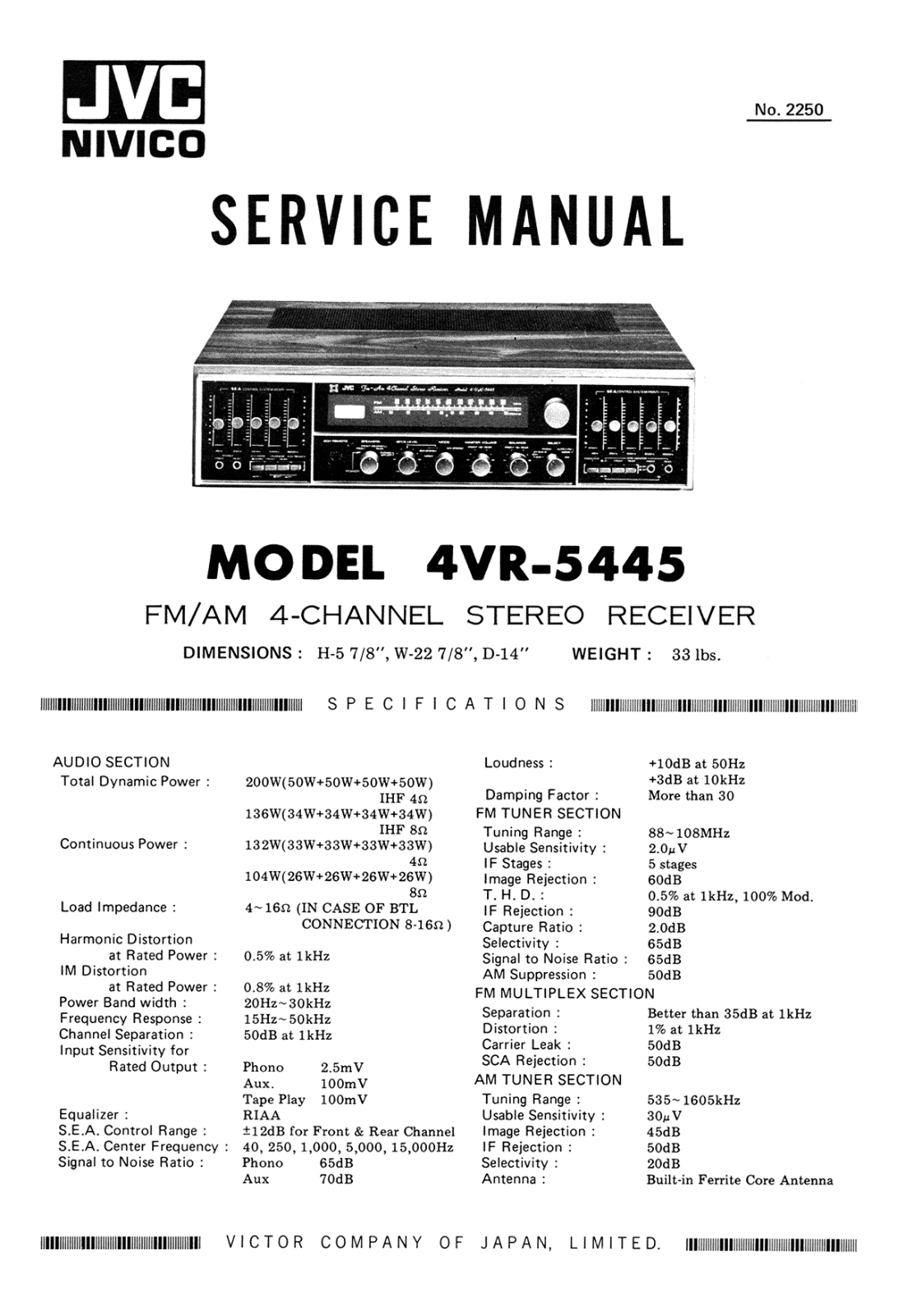 JVC 4-VR-5445 Service manual