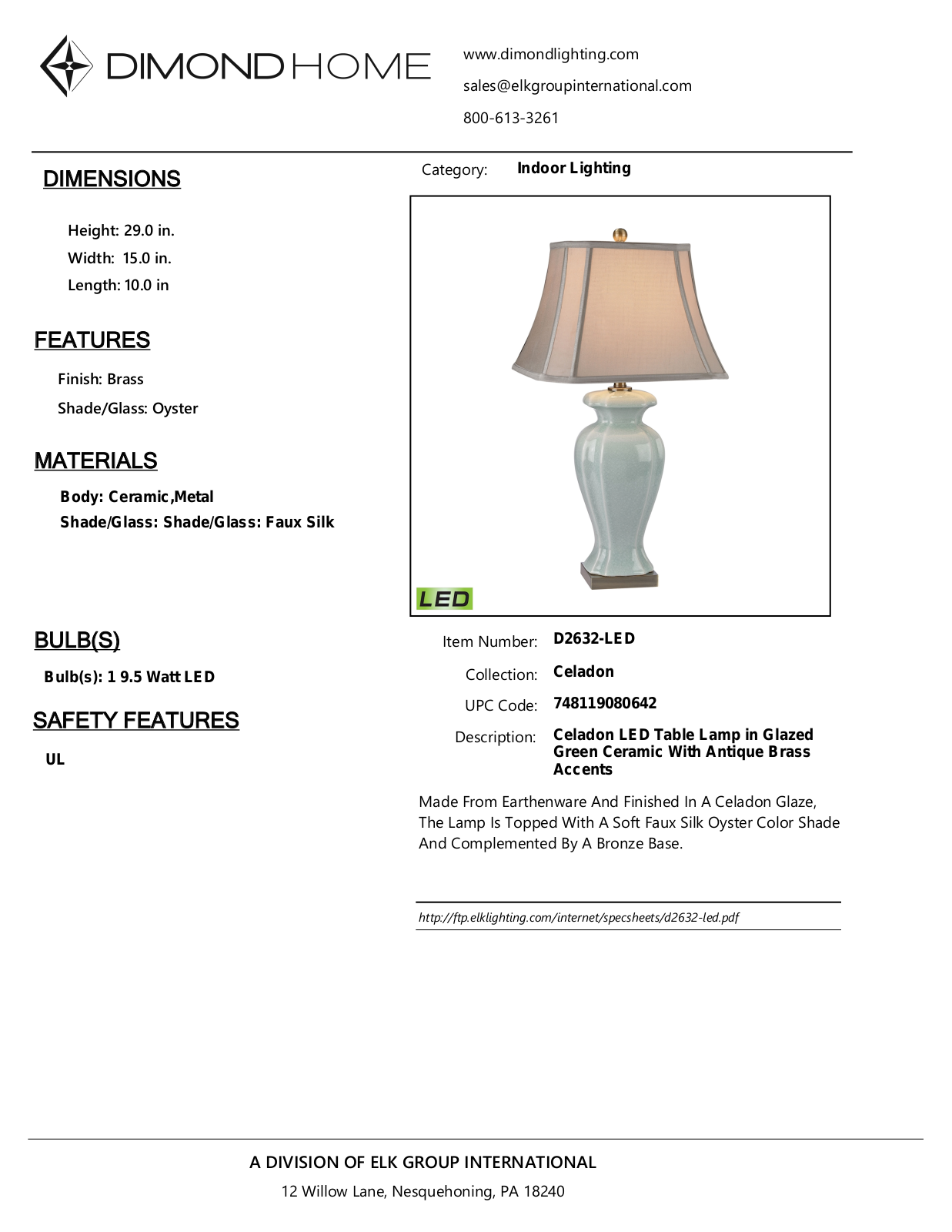 ELK Home D2632LED User Manual