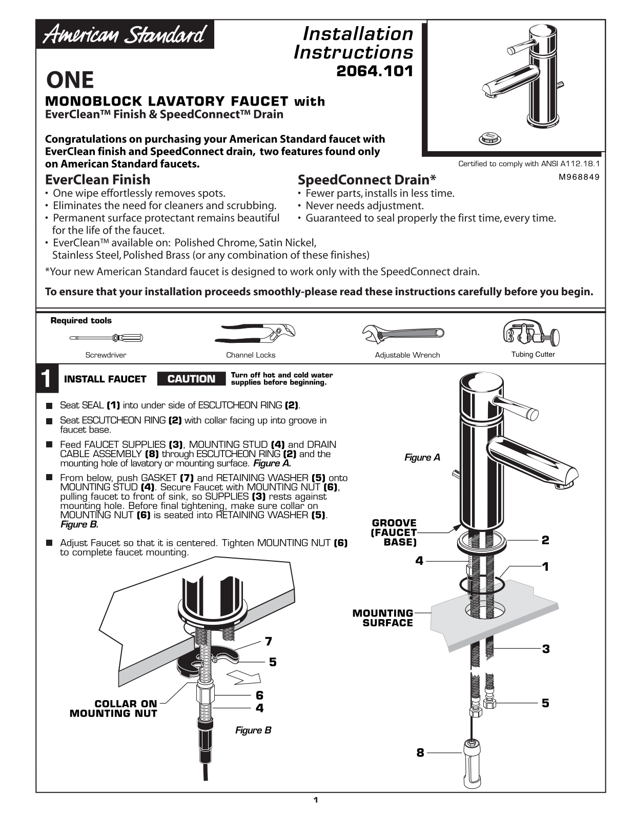 American Standard 2064.101 User Manual