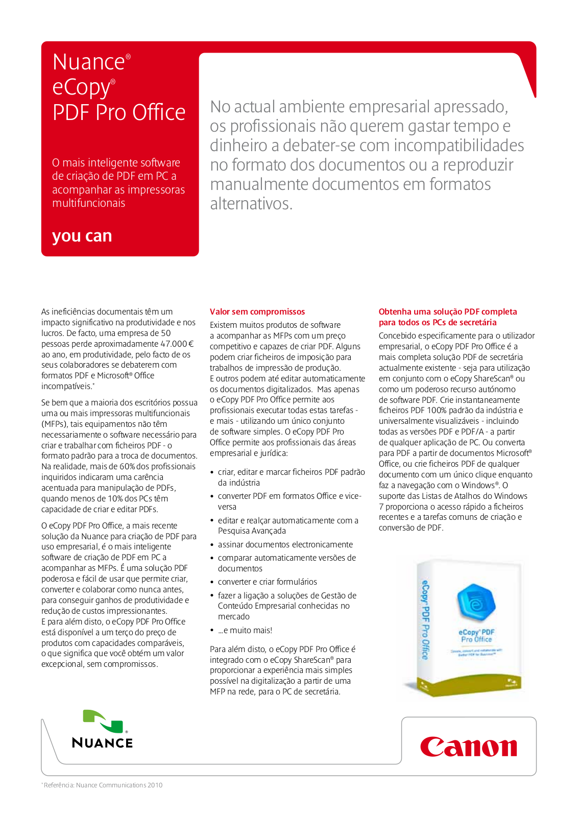 Canon NUANCE ECOPY PDF PRO OFFICE BROCHURE