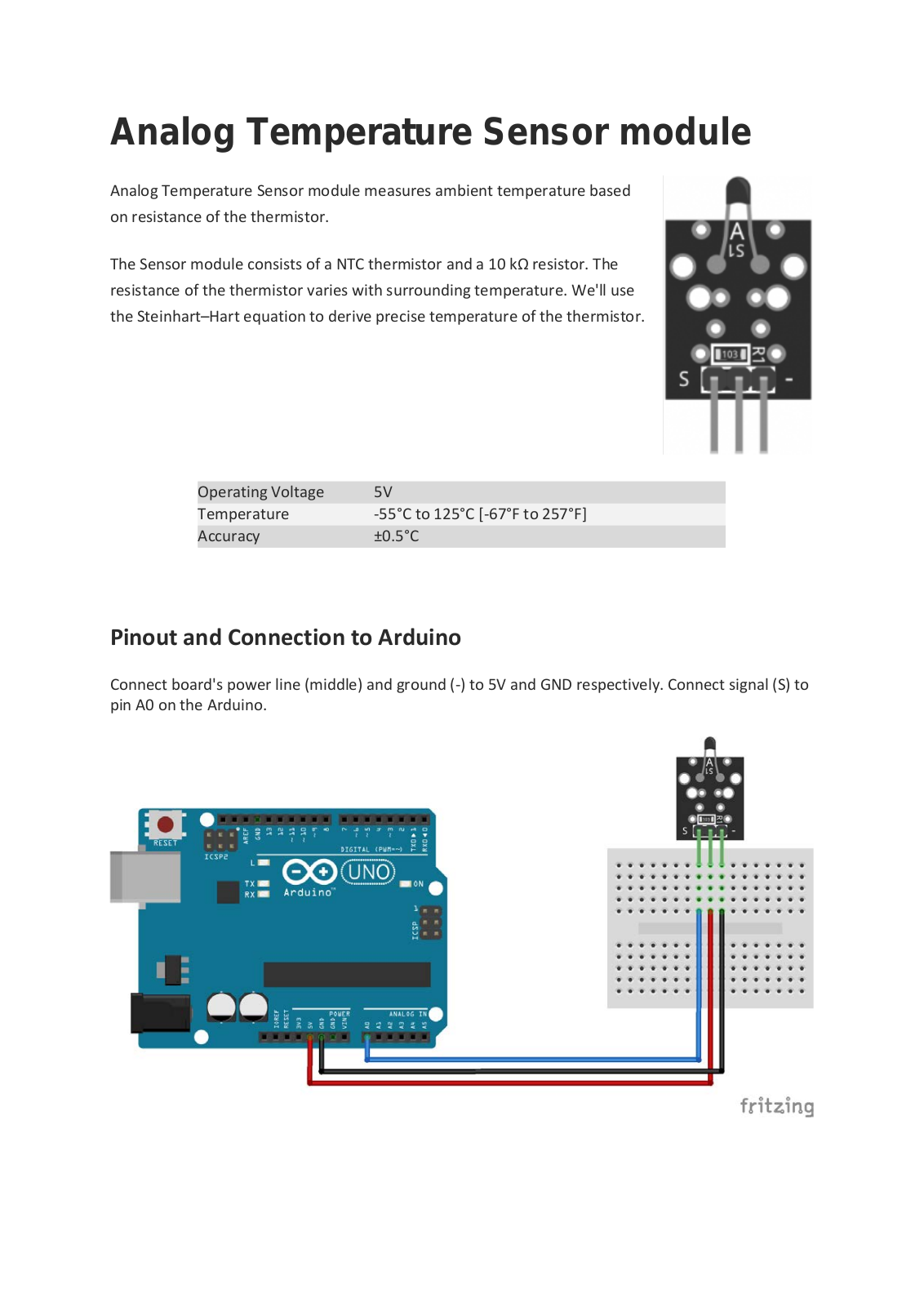 fritzing Analog Temperature Sensor module User guide - ManualMachine.com