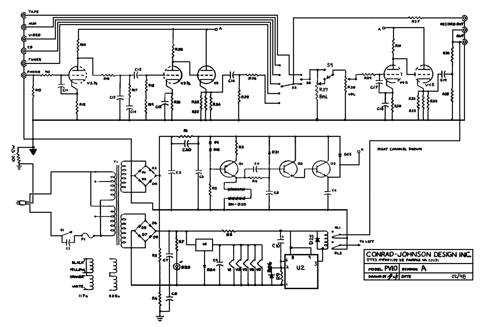 Conrad Johnson pv10 schematic