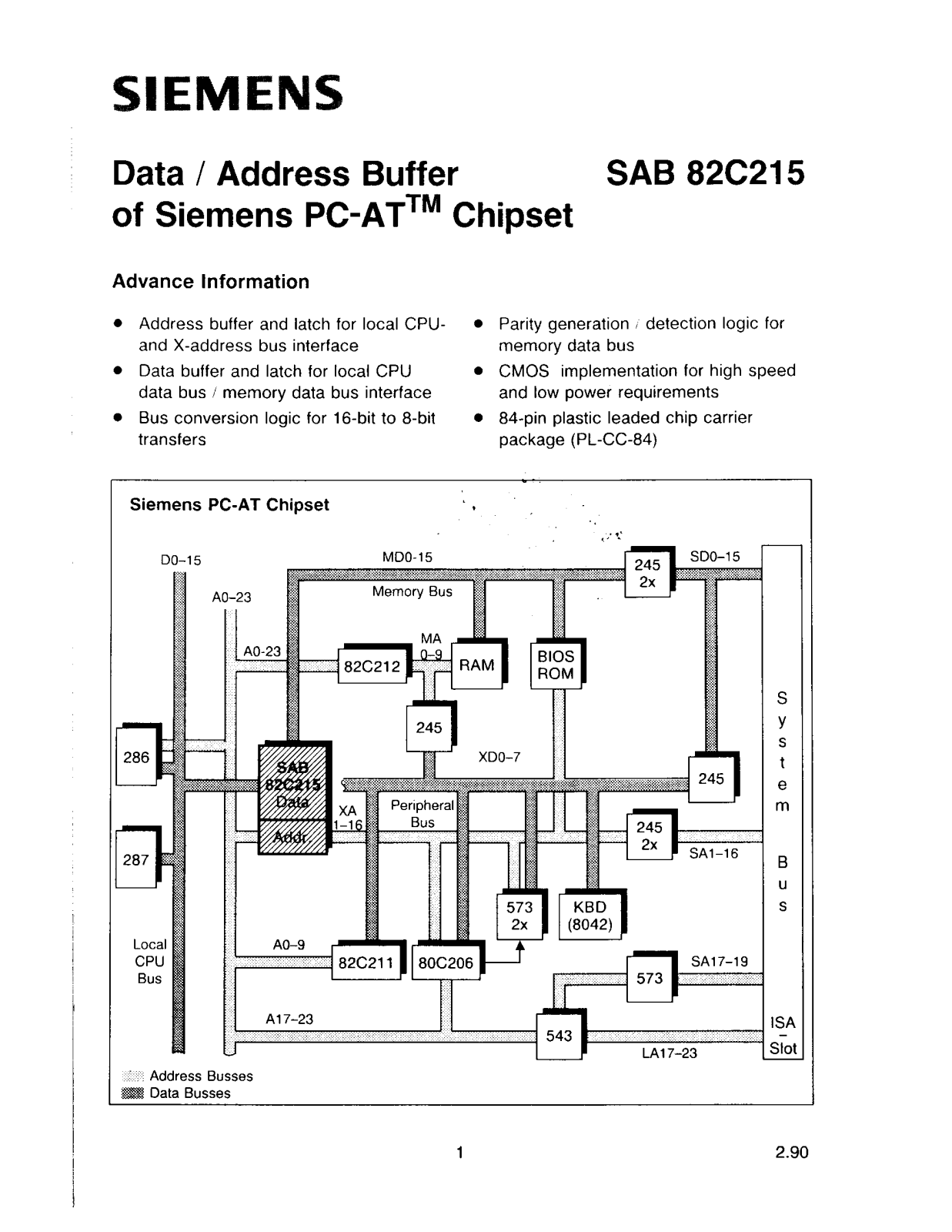 Siemens SAB82C215-12-N, SAB82C215-16-N Datasheet
