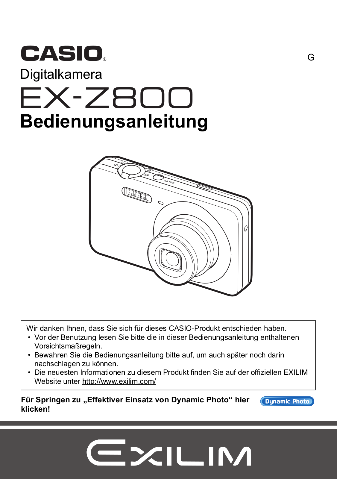 Casio EX-Z800 User guide