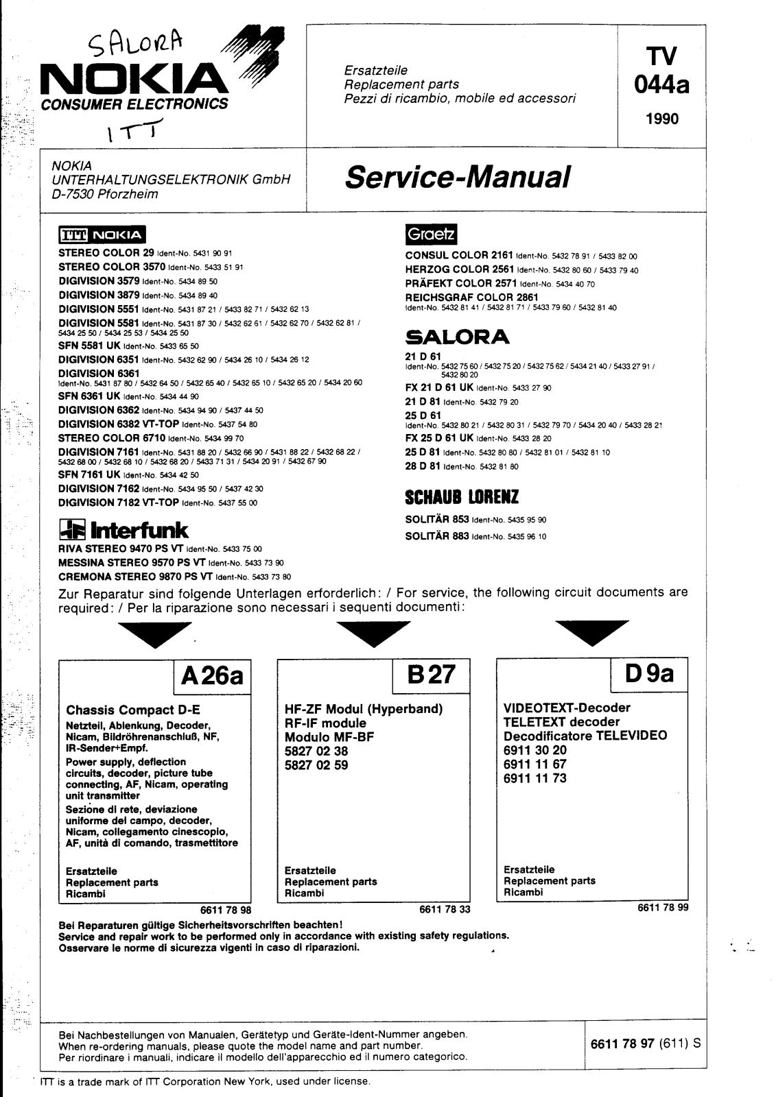 Nokia DIGIVISION Service Manual