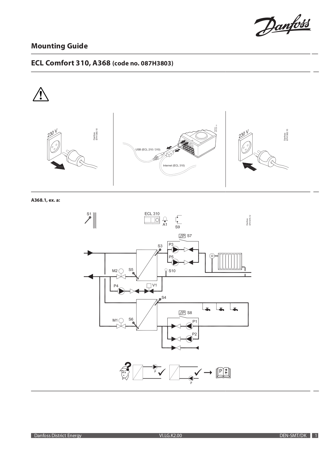 Danfoss ECL Comfort A368, ECL Comfort 310 Mounting Manual