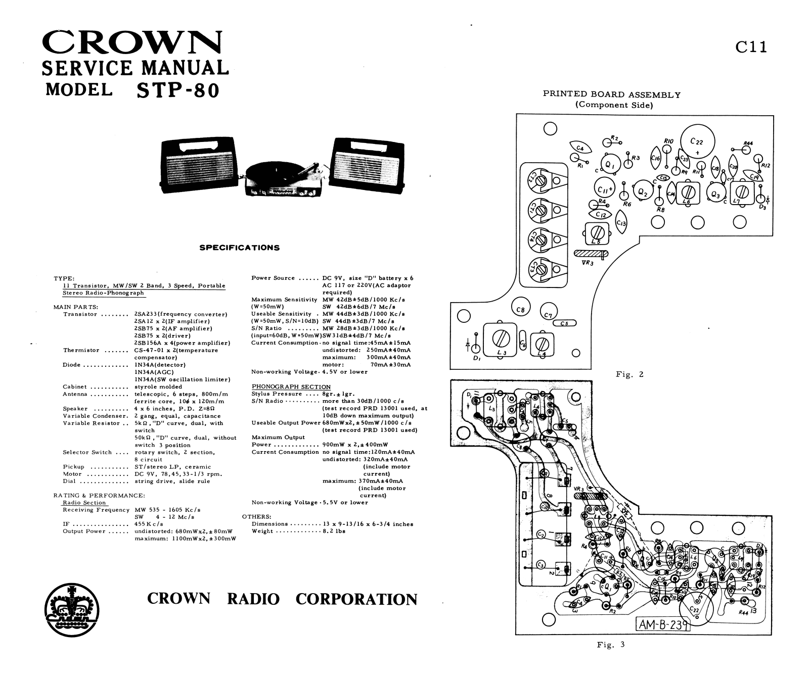 Crown STP-80 Service Manual