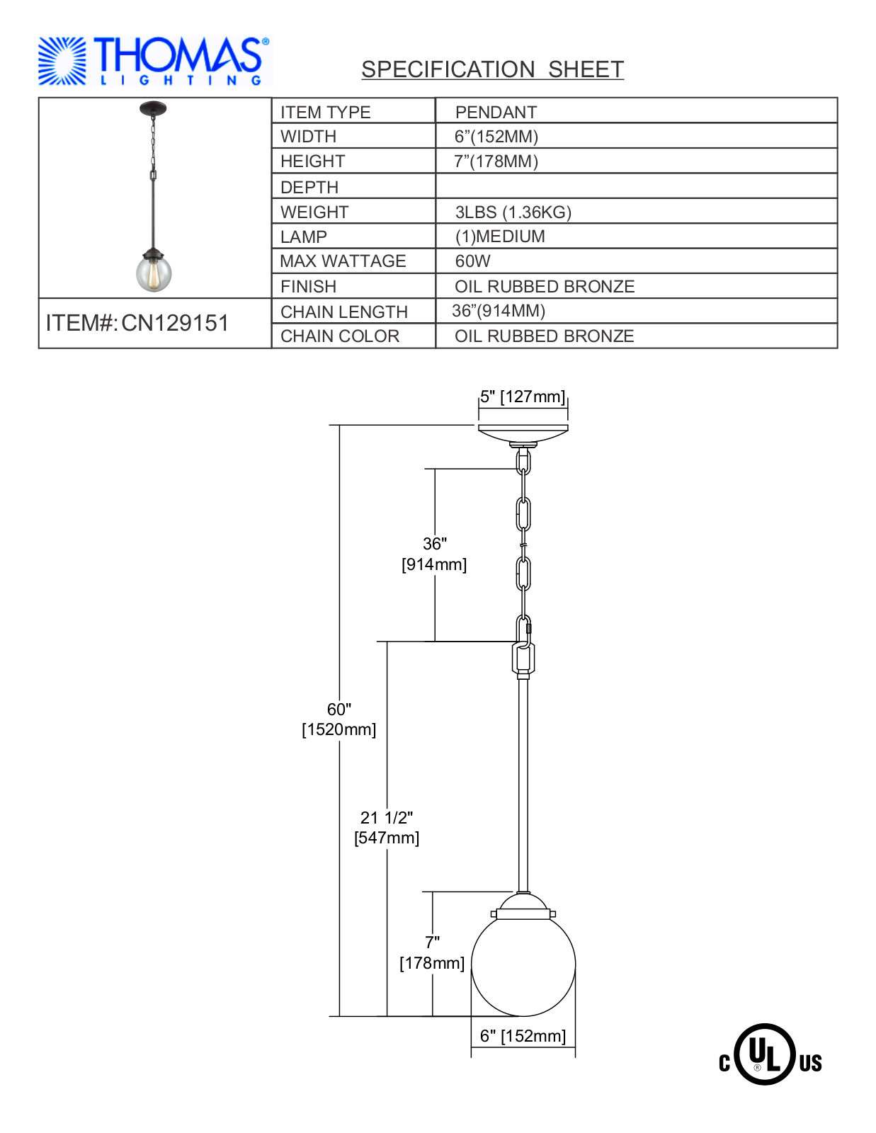 Thomas Lighting CN129151 User Manual - ManualMachine.com