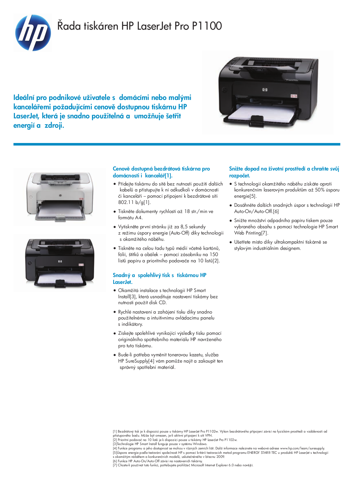 HP LaserJet Pro P1100 Product sheet