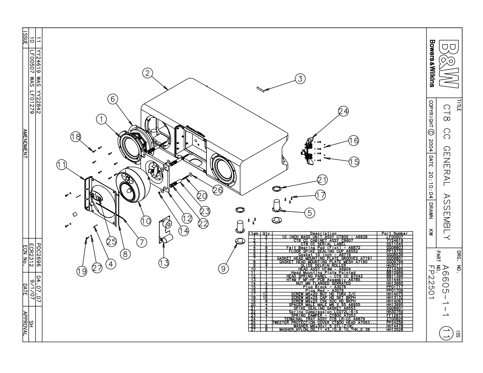 Bowers and Wilkins CT-8-CC Service manual