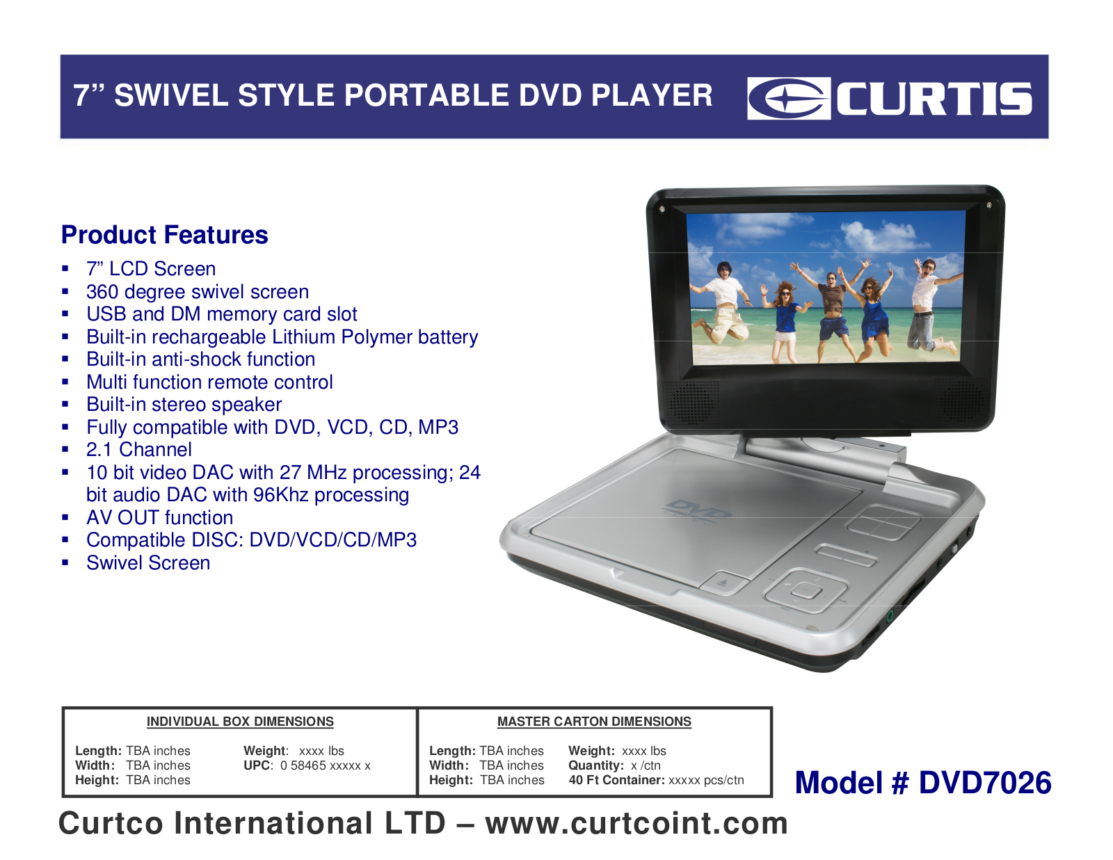 Curtis DVD7026 User Manual