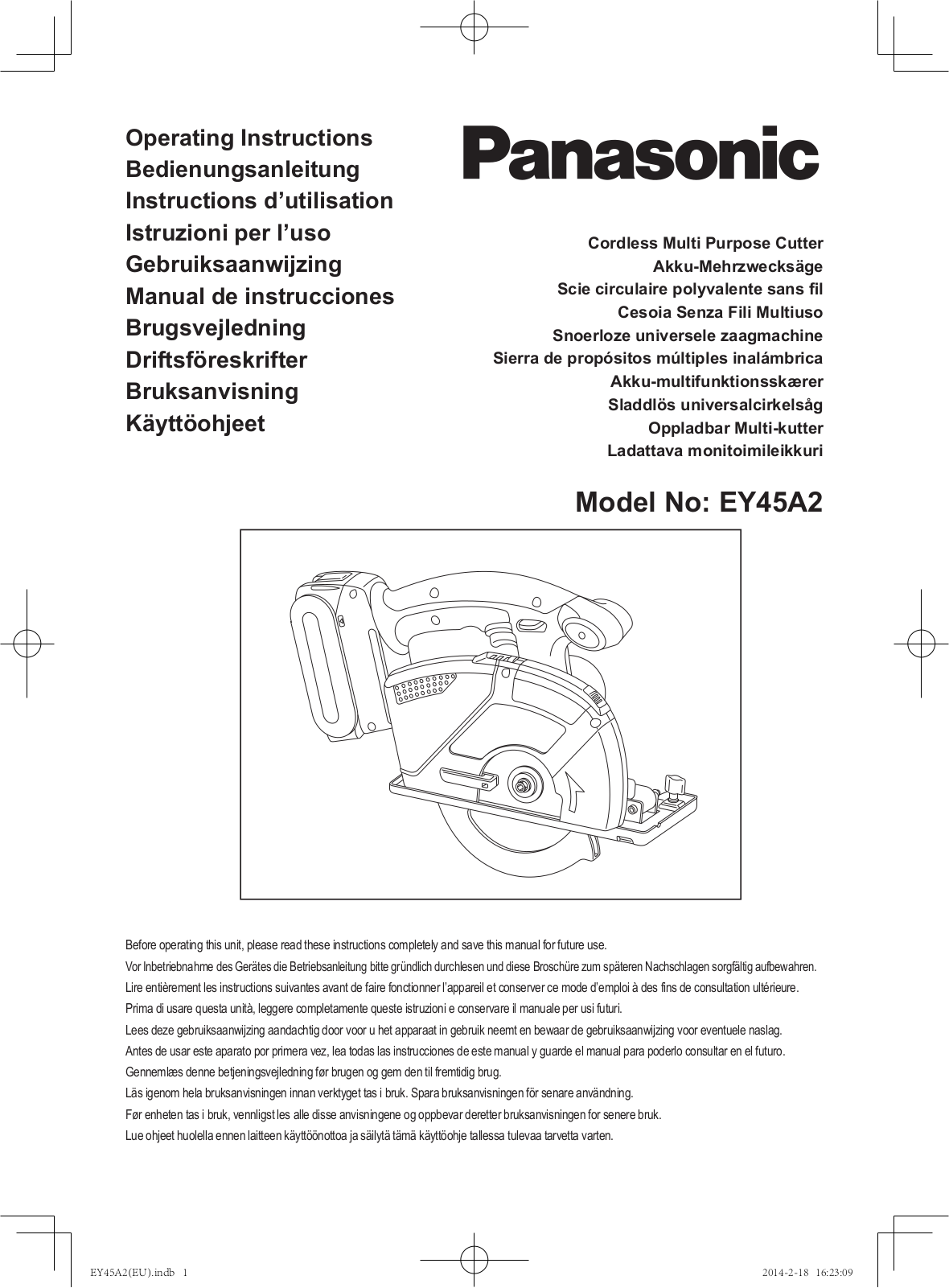 Panasonic EY45A2 User Manual