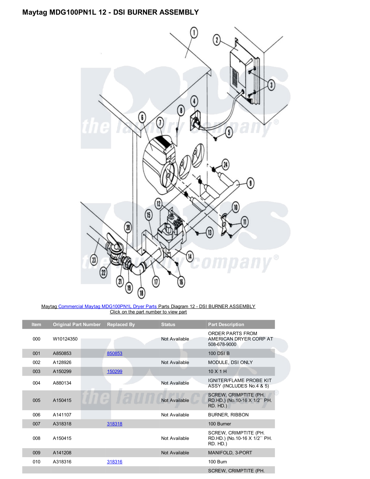 Maytag MDG100PN1L Parts Diagram