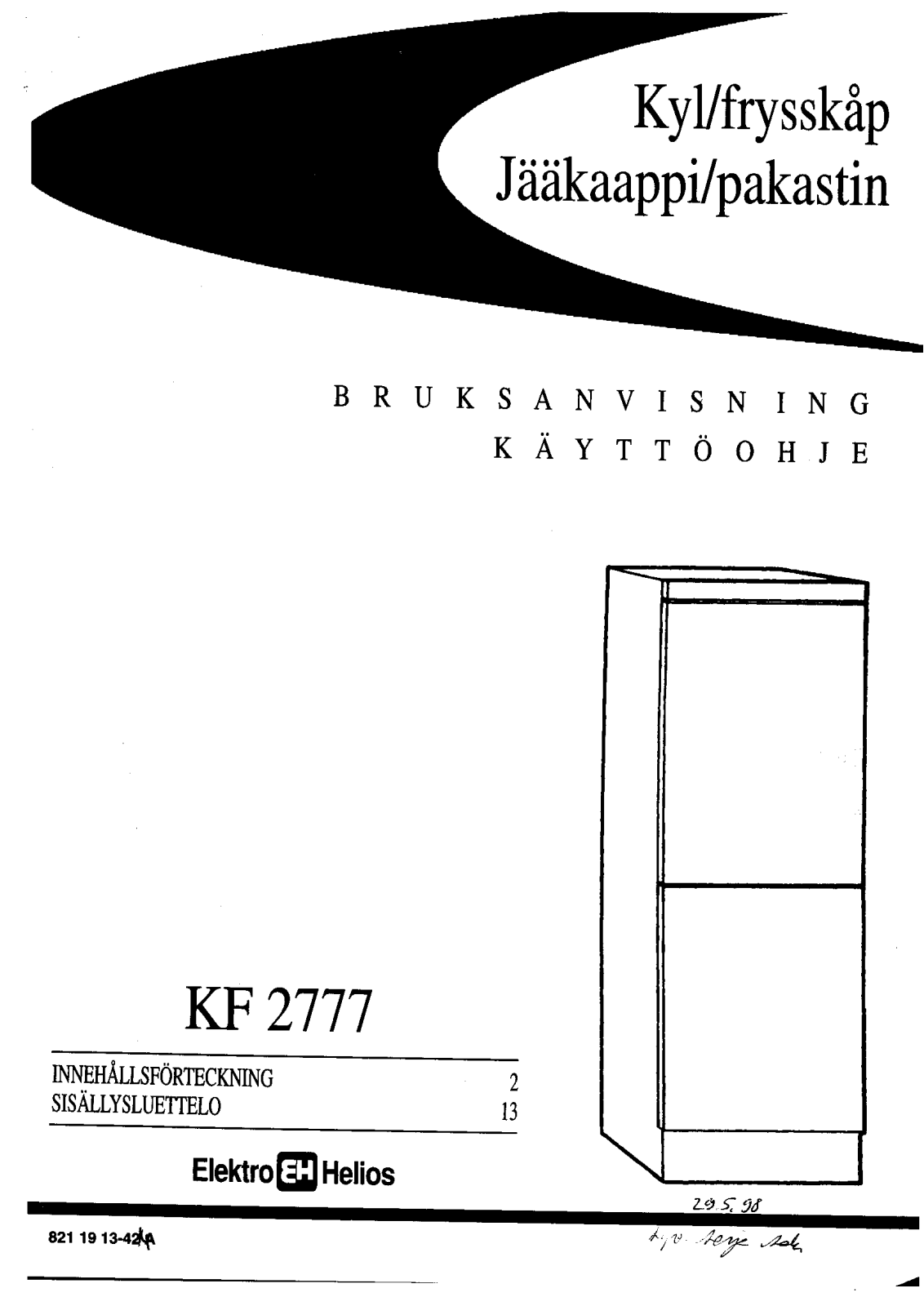 Elektro helios KF2777 User Manual