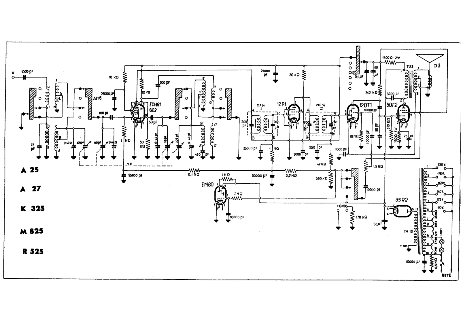 Raymond r525, m825, k325, a25, a27 schematic