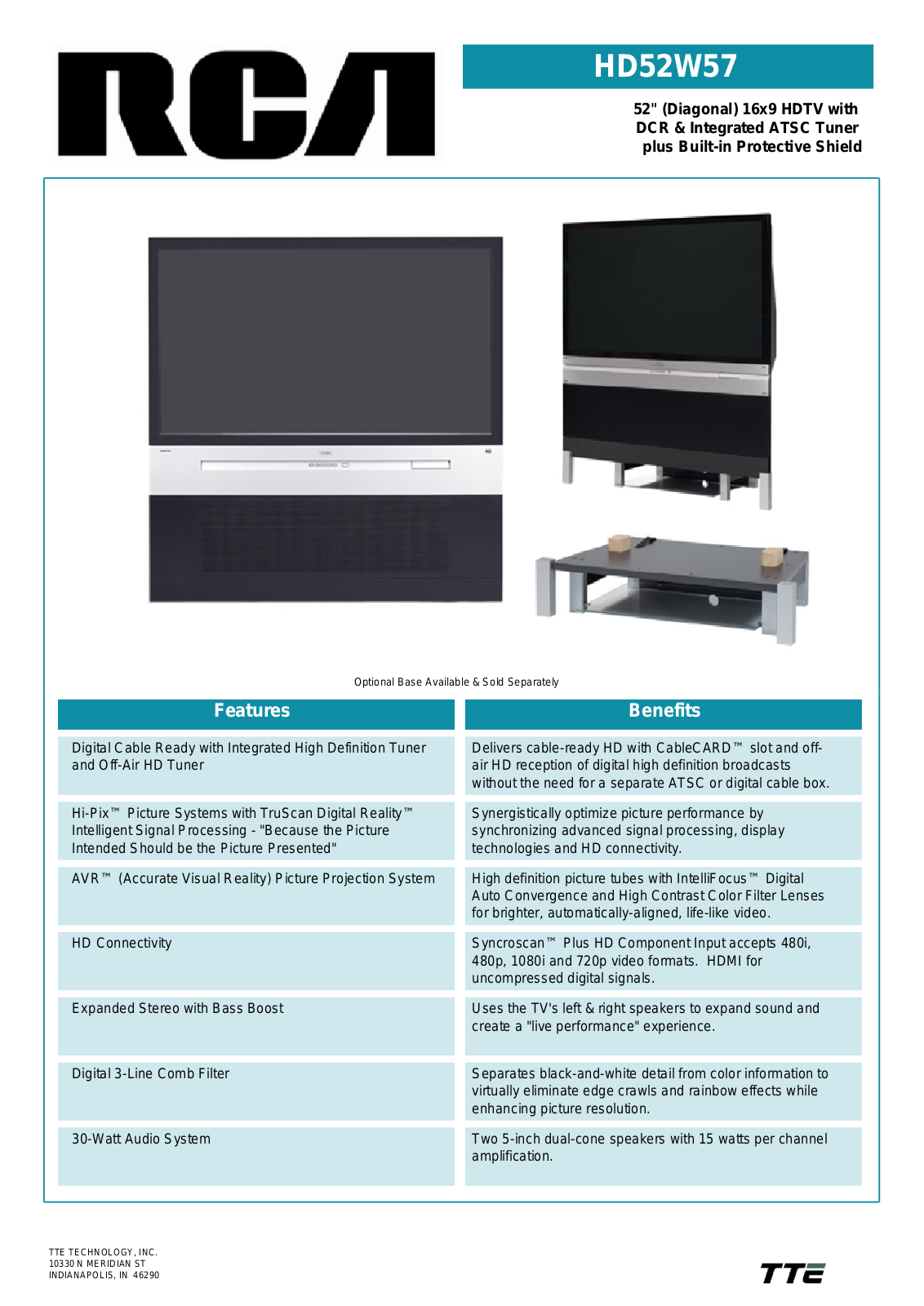 RCA HD52W57 User Manual