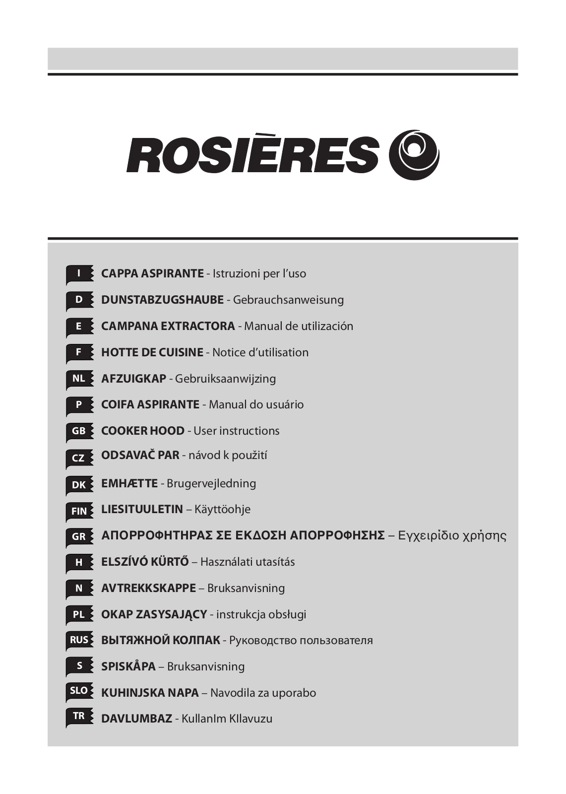 ROSIERES RHTV680IN User Manual