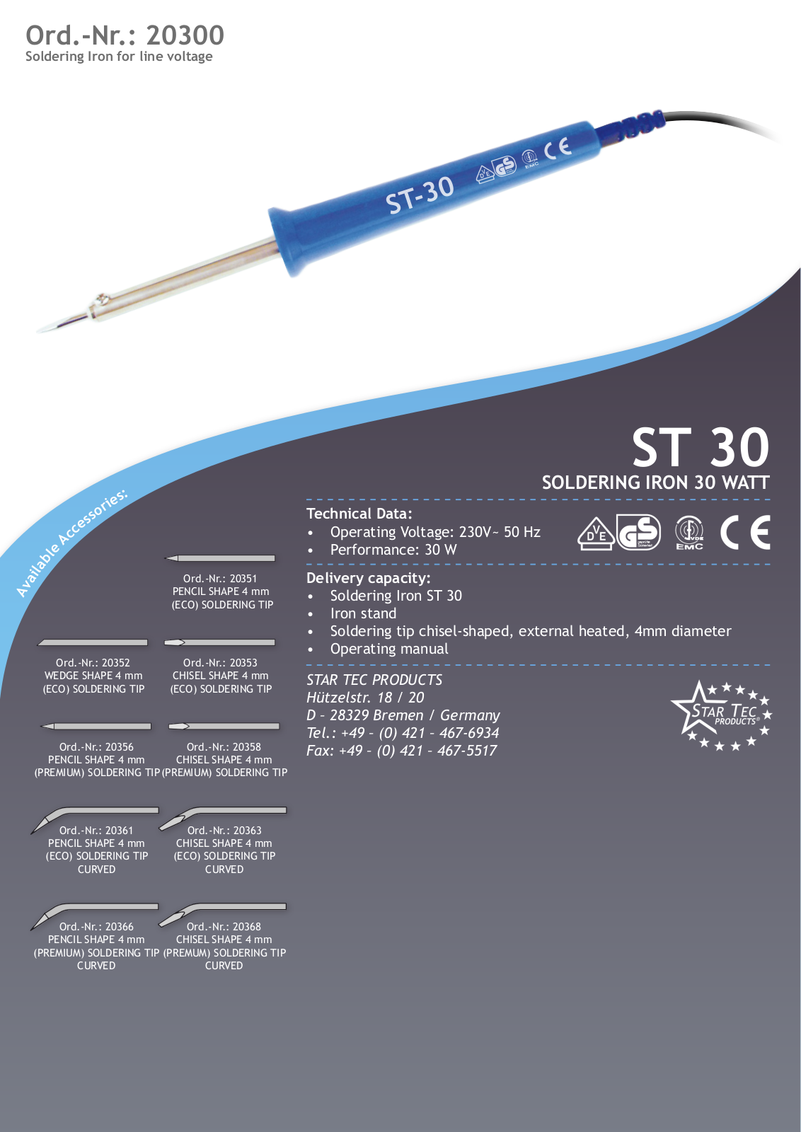 Datasheet 20300 Specification - ManualMachine.com