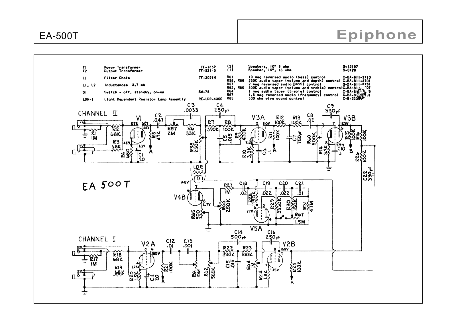 Gibson ea500t schematic