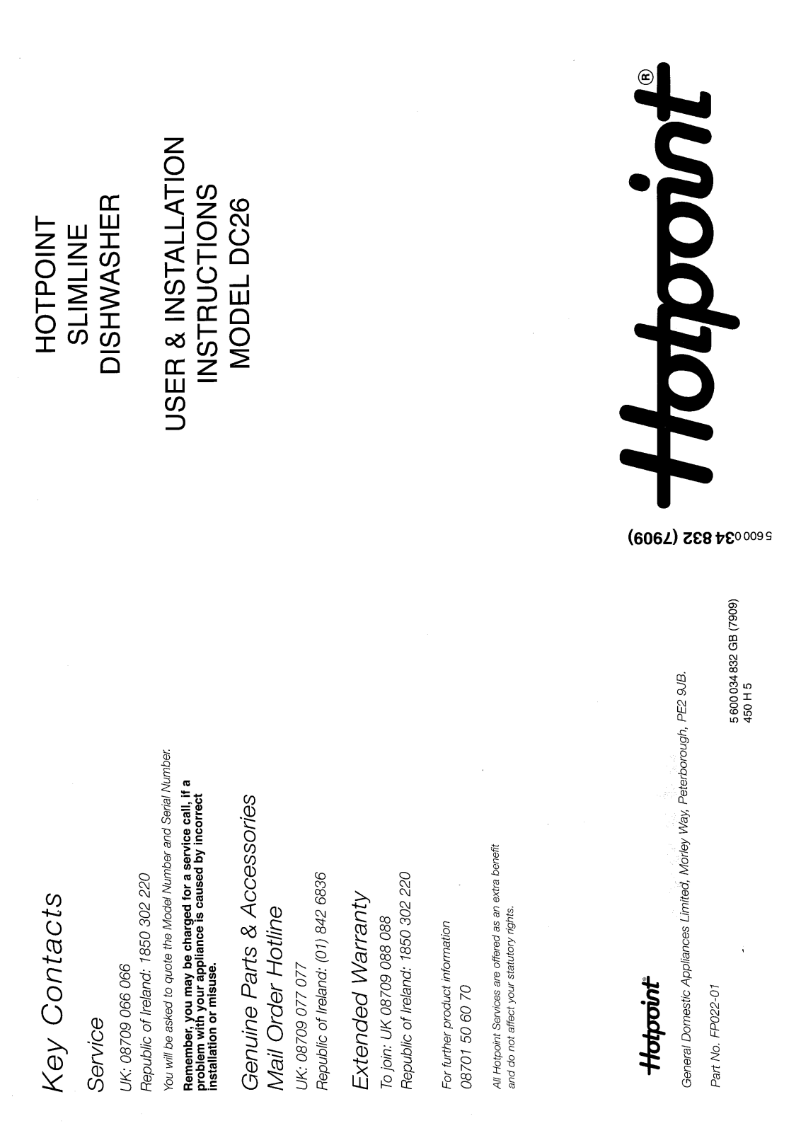 Hotpoint-Ariston HBDC26 User Manual