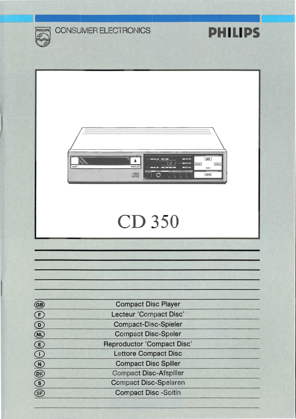 Philips CD-350 Owners manual