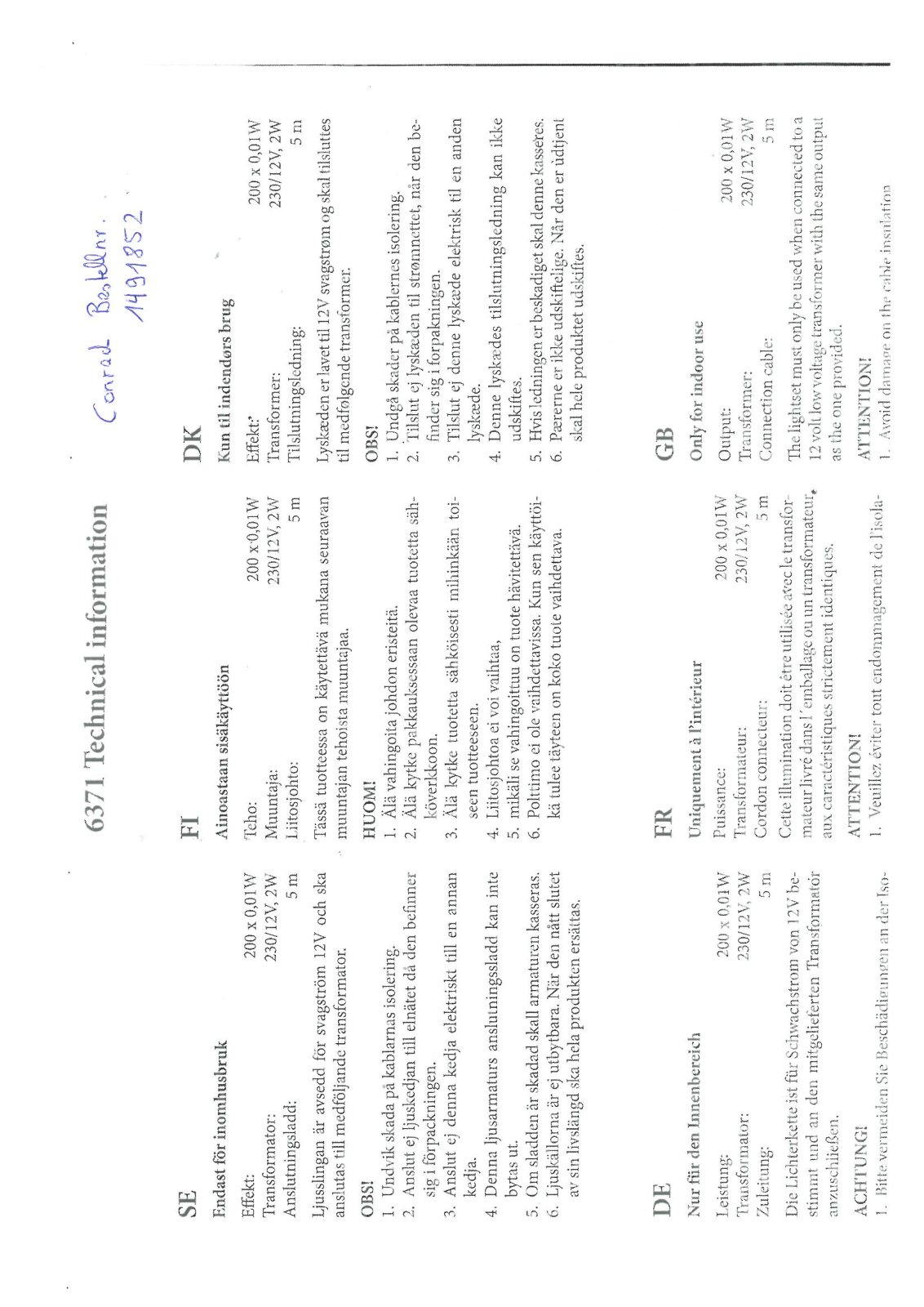 Konstsmide 6371 User guide