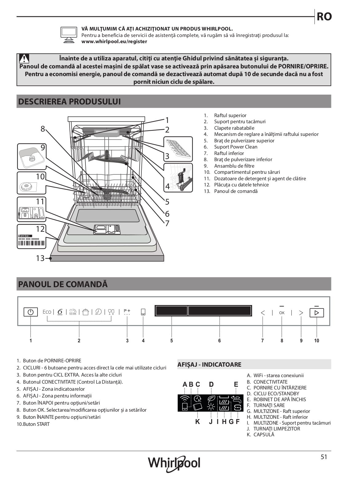 WHIRLPOOL WIF 4O43 DLTGES User Manual