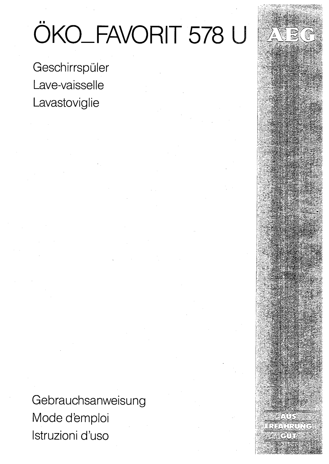 Aeg 578 U User Manual