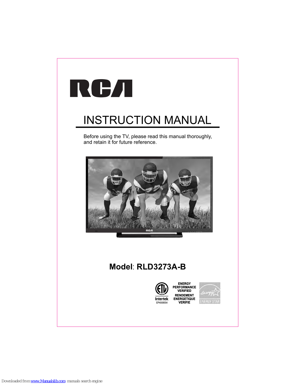 RCA RLD3273A-B Instruction Manual